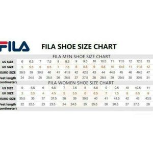 fila trainers sizing